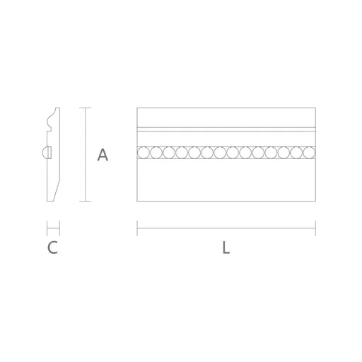 Unfinished beech wall skirting board with beads